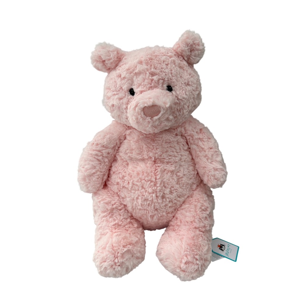 Jellycat London Large Leola Bear Pink Plush Stuffed Animal BARL2BP NWT 14 inch